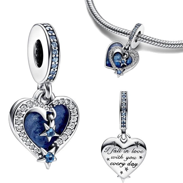 Charming Diamond Heart Charm