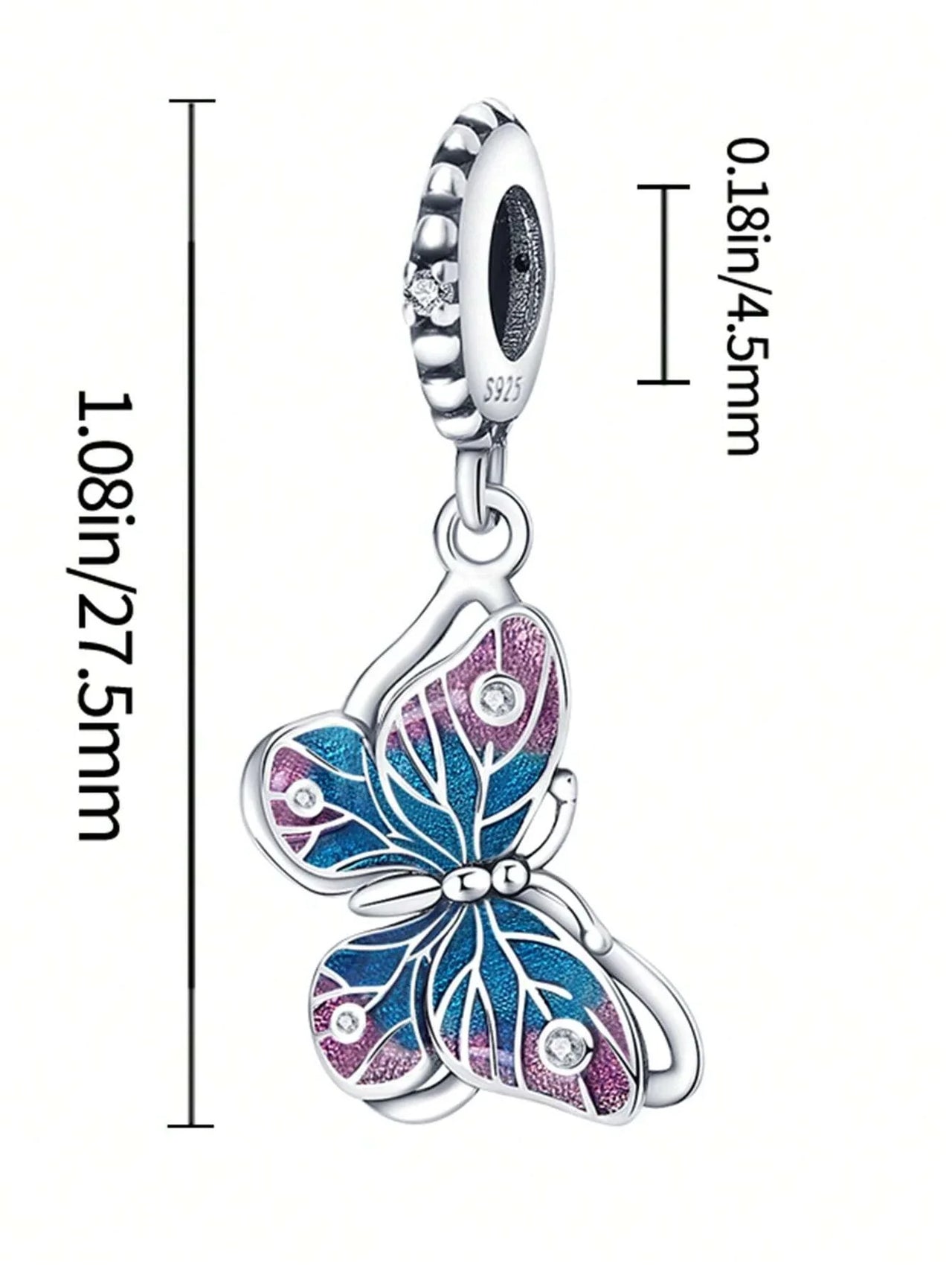 Multicolored Butterfly Charm