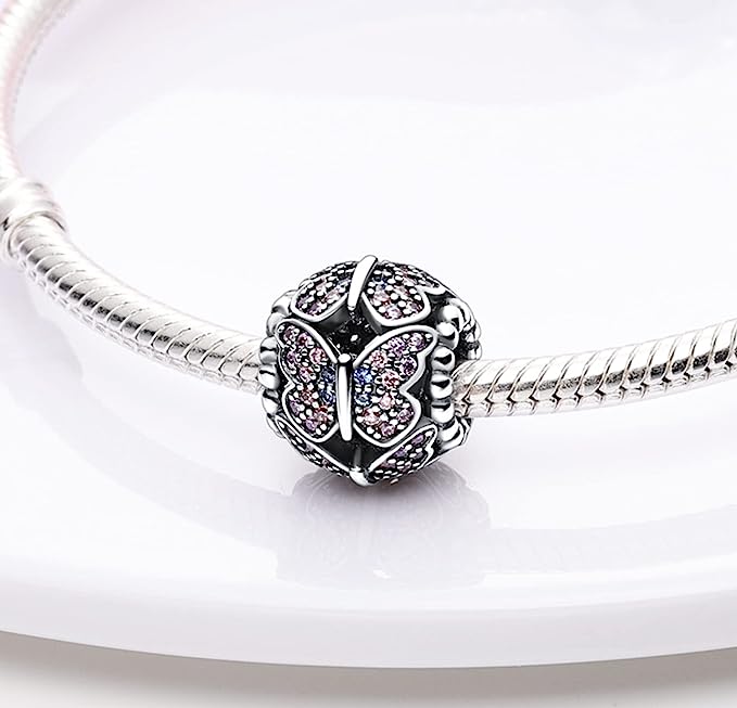 Diamond Butterfly Sphere Charm