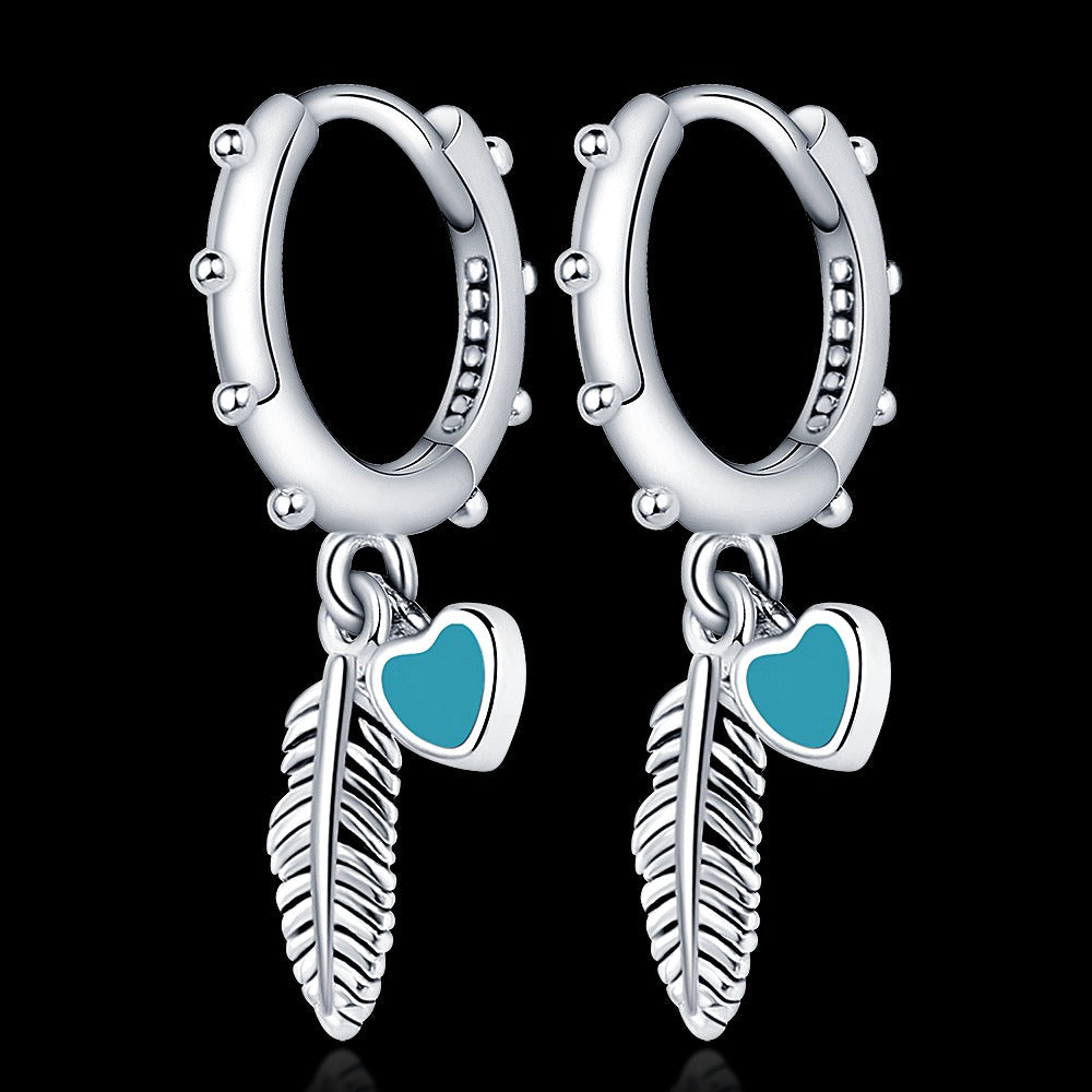 Heart Feather Earrings