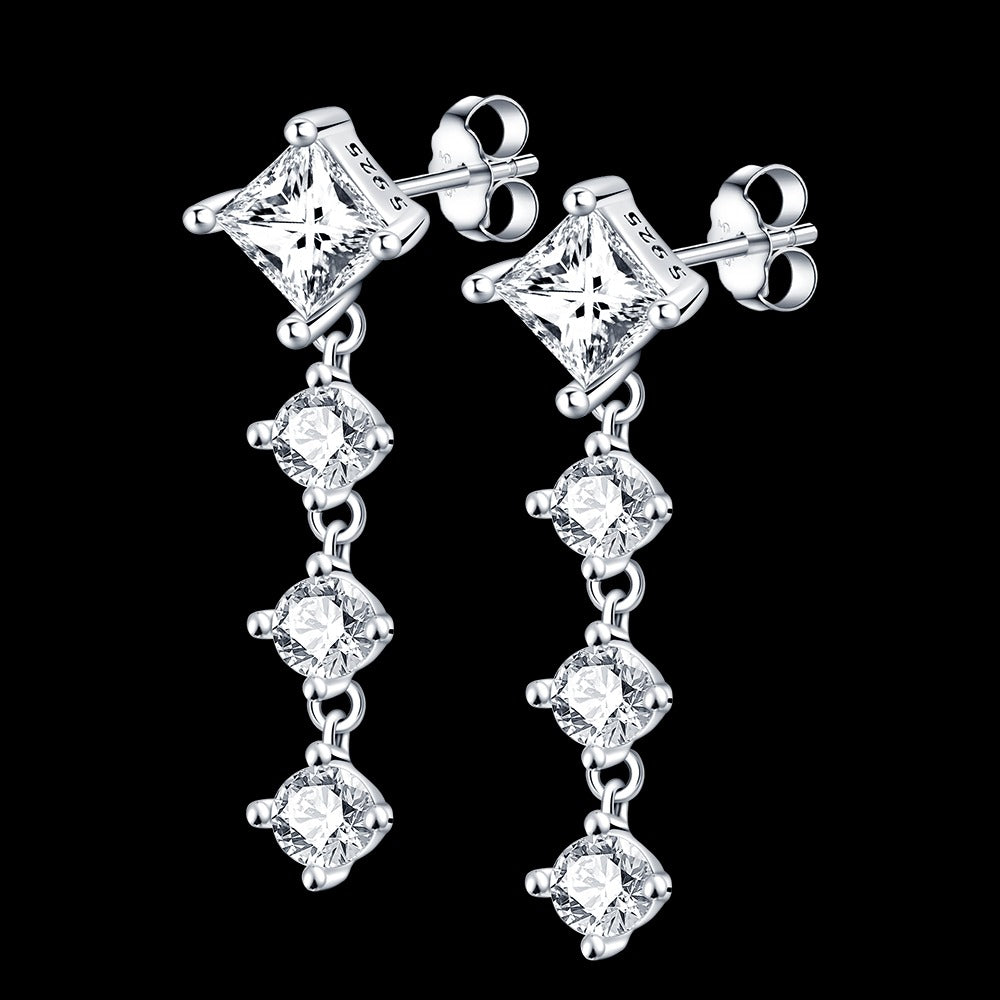 Triple Zirconia Earrings