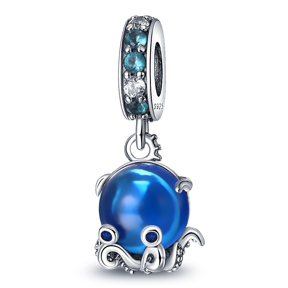 Blue Octopus Charm