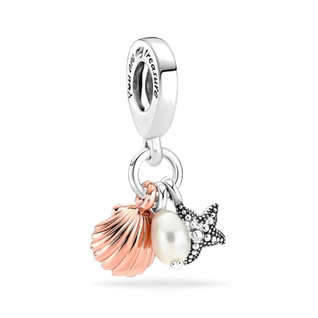 Seashell with Pearl Charm