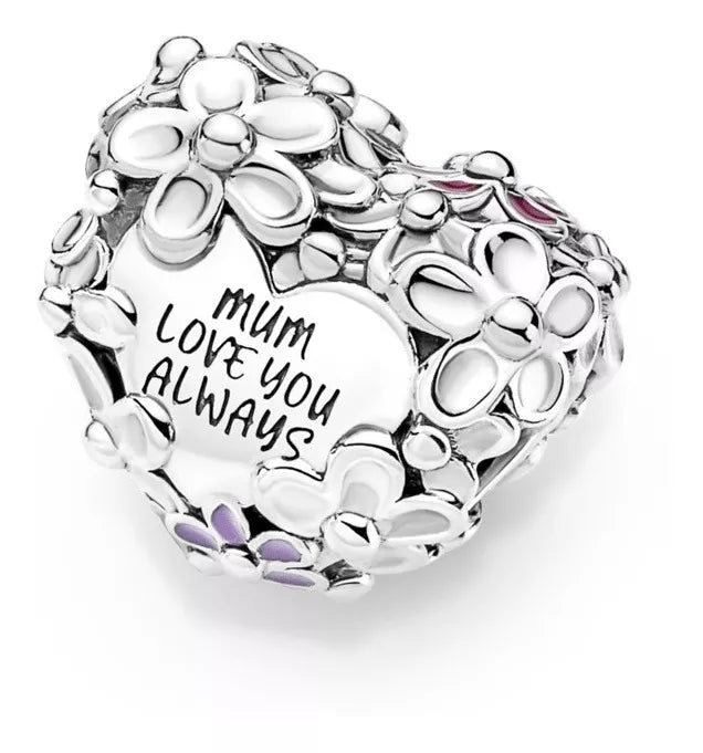 "Mom Love You Always" Heart Charm