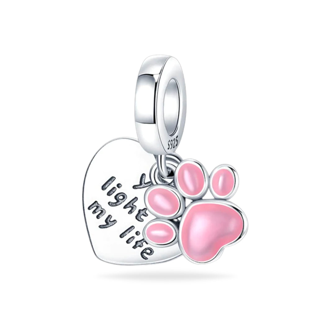 Fluorescent Dog Paw Charm