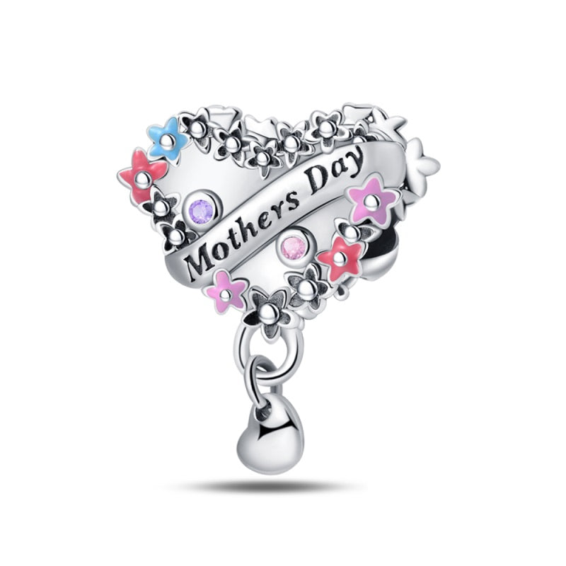 Floral Heart "Mother's Day" Charm