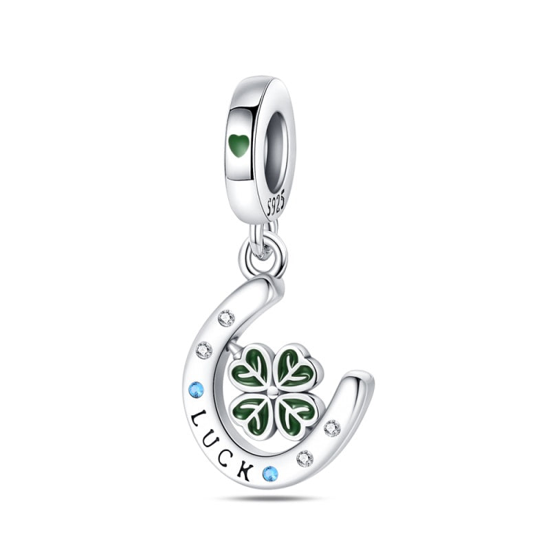 Horseshoe & Clover "Luck" Charm