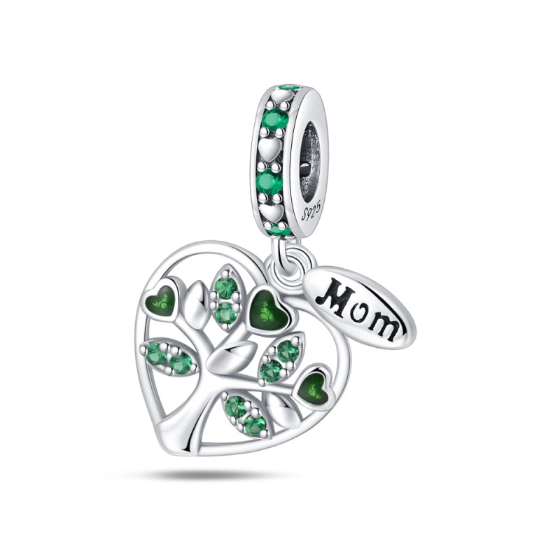 Heart & Tree of Hearts "Mom" Charm