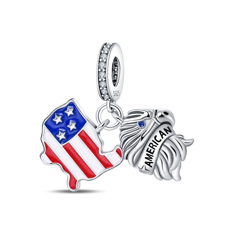 USA & Eagle Charm