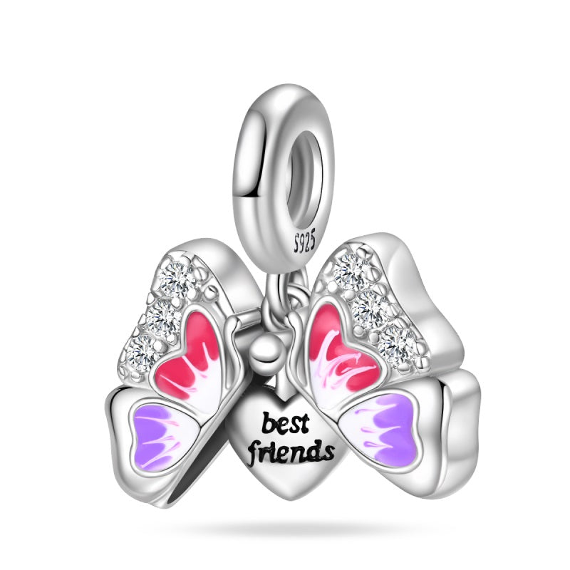 Open Flower 'Best Friends' Charm