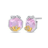 Thumbnail for Pink Square & Yellow Flower Earrings