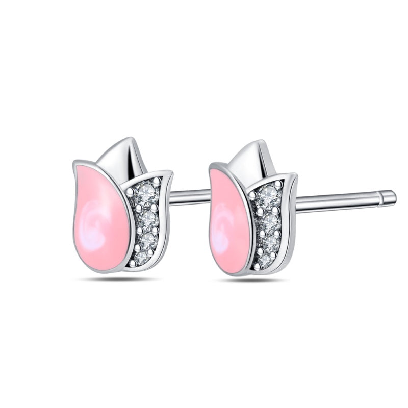 Pink Tulip Earrings