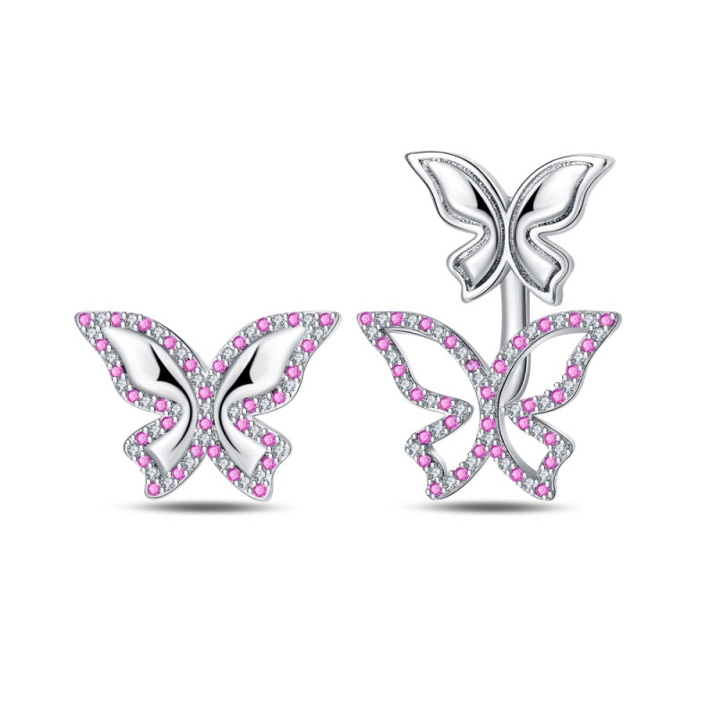 Pink Butterfly & Butterfly Earrings