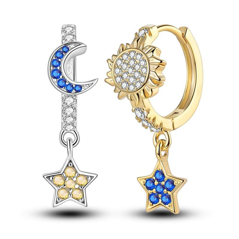 Blue Moon & Golden Sun Earrings