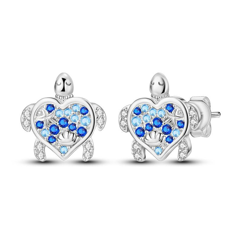 Blue Turtle Earrings