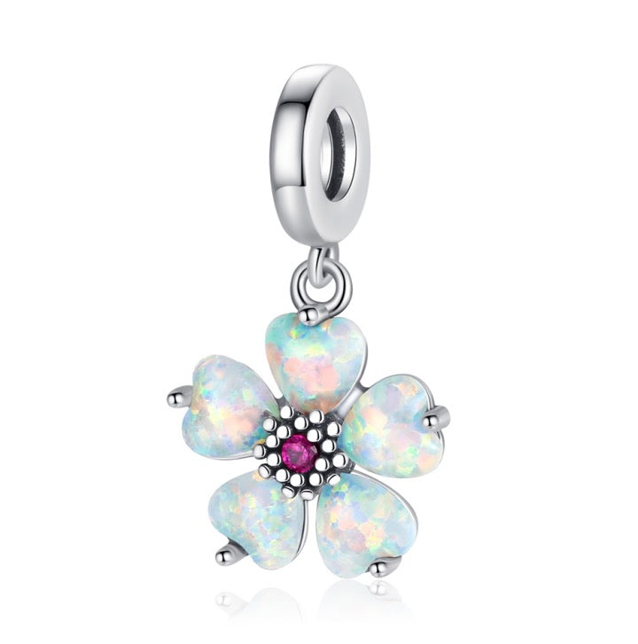 Summer Flower Opal Charm