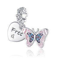 Thumbnail for Heart and Free Butterfly Charm