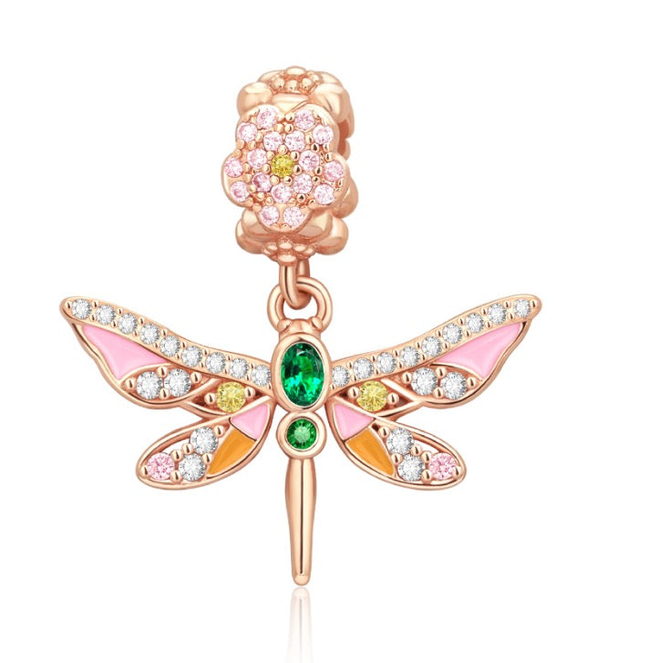 Pink Vector Dragonfly Charm