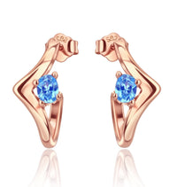 Thumbnail for Golden Rose Blue Elegance Earrings