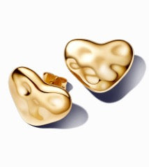 Golden Wavy Heart Earrings