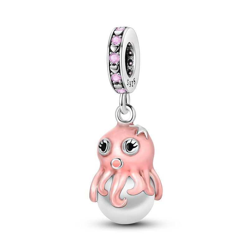 Pink Octopus Charm