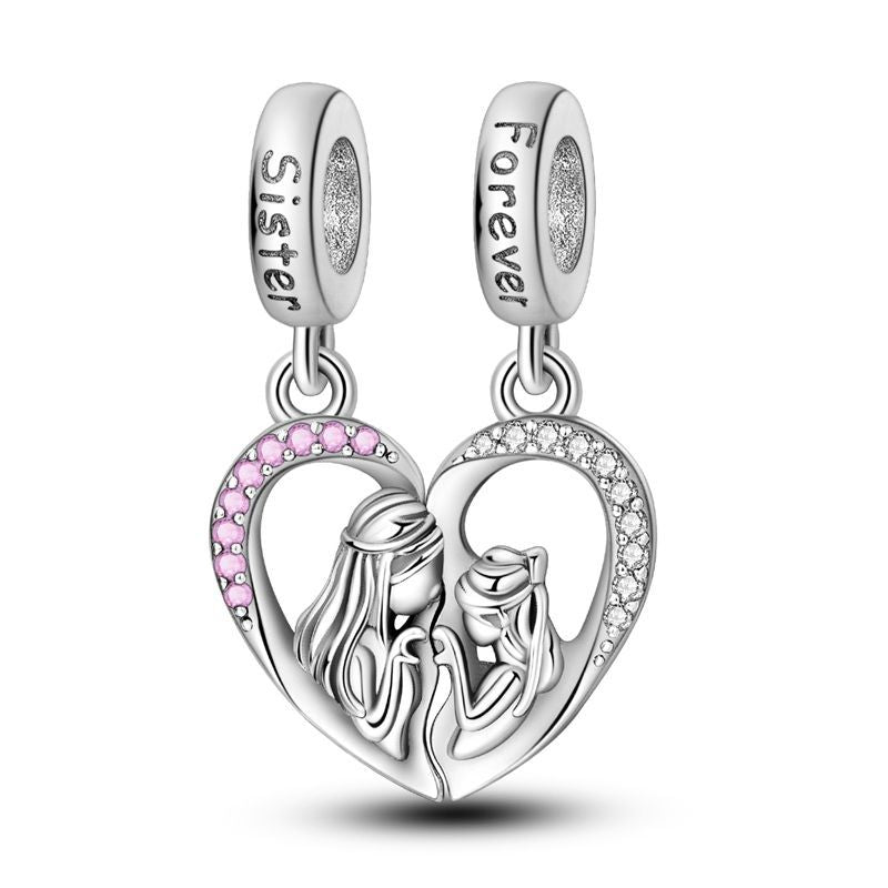 "Sister Forever" Heart Charm