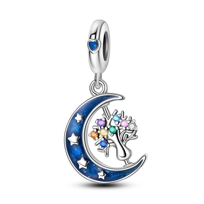 Starry Moon and Tree Charm