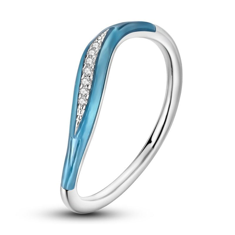 Blue Sea Waves Ring