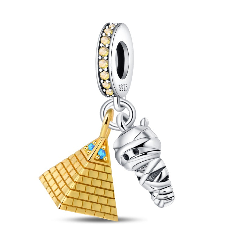 Pyramid and Mummy Charm