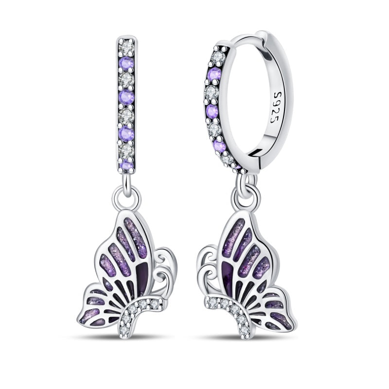 Purple Butterfly Earrings