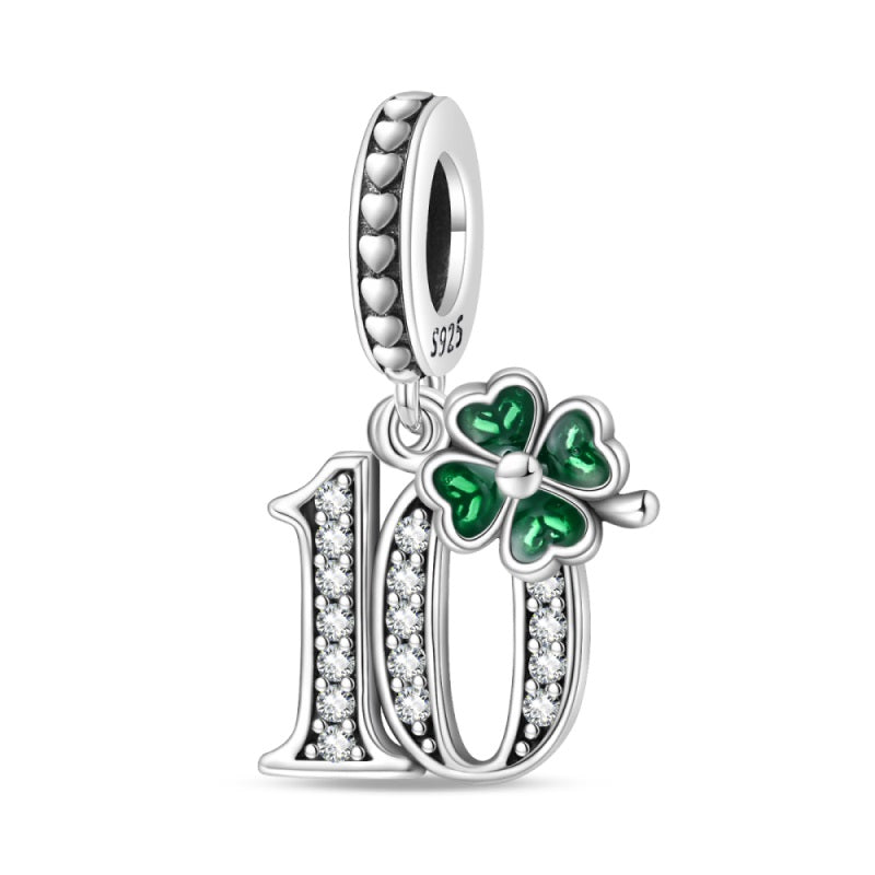 Clover and Number 10 Charm