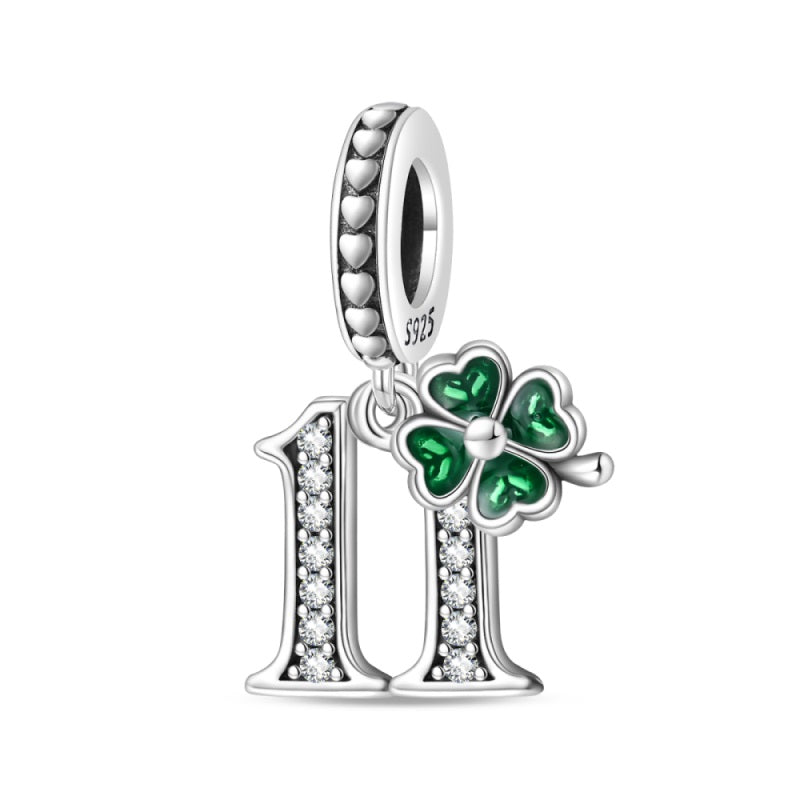 Clover and Number 11 Charm