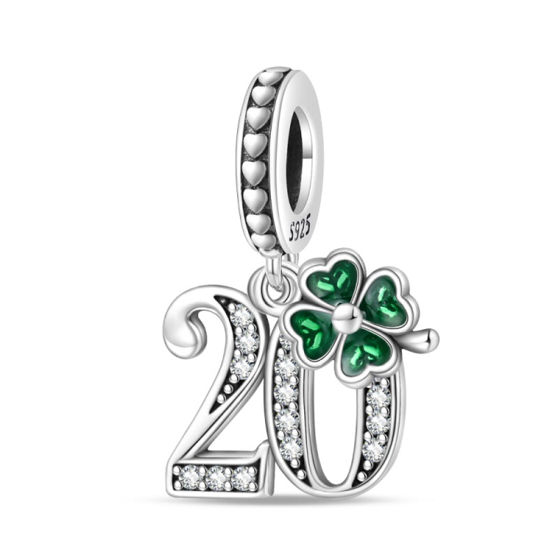 Clover and Number 20 Charm