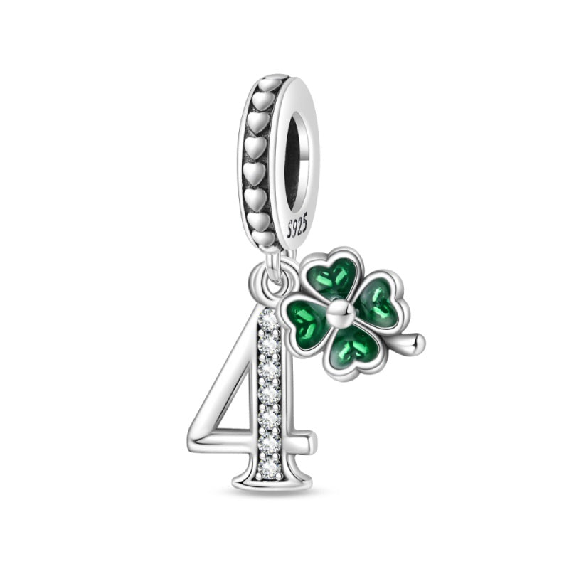 Clover and Number 4 Charm