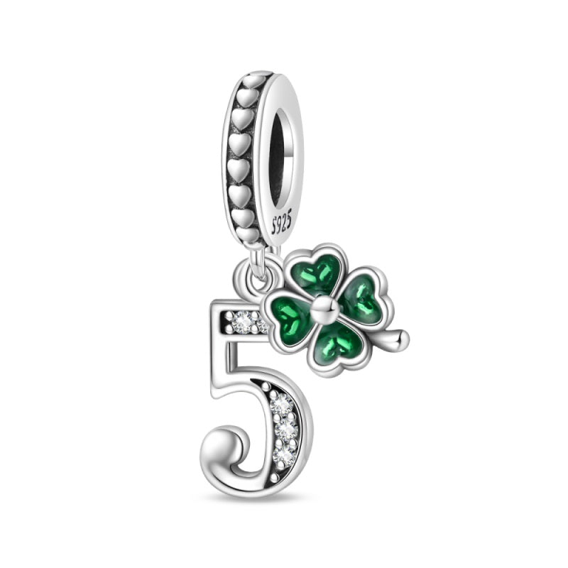 Clover and Number 5 Charm