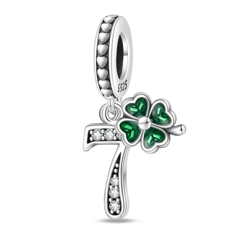 Clover and Number 7 Charm