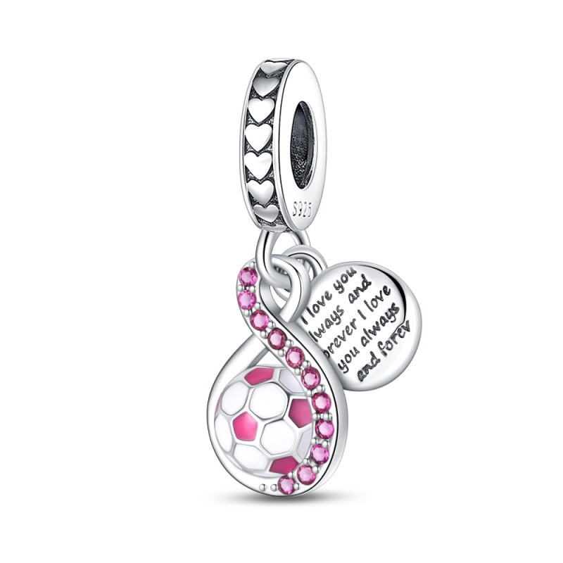 Infinity and Soccer Ball Charm