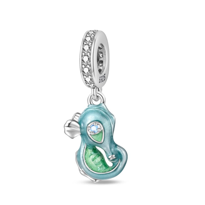 Green Seahorse Charm