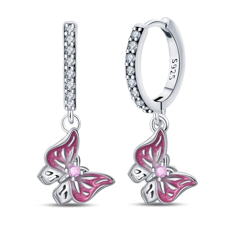 Pink Butterfly Earrings