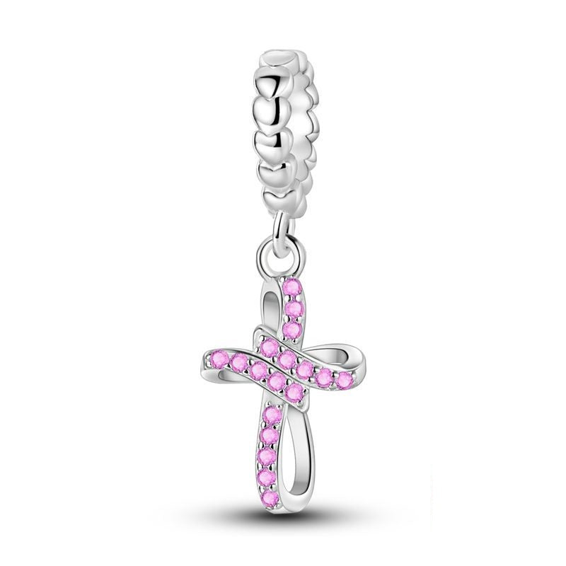 Pink Cross Charm