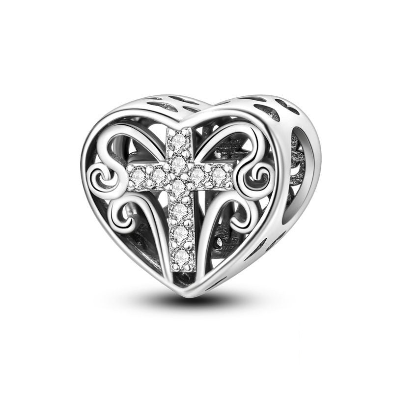 Heart and Cross Charm