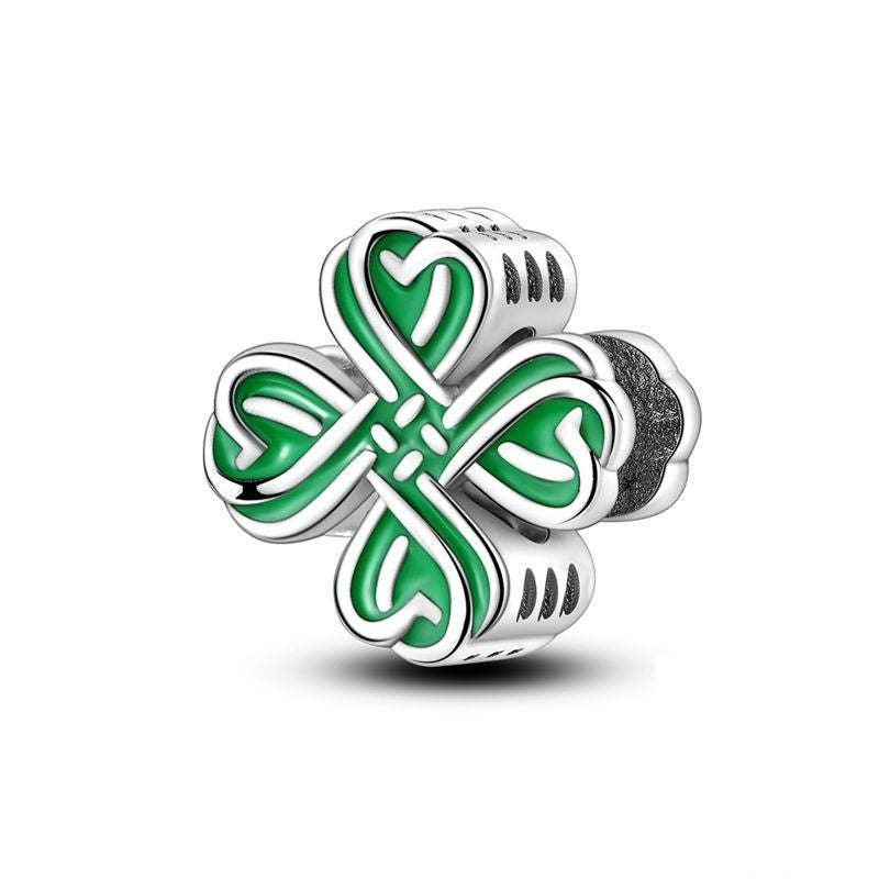 Green Leaf Cross Charm