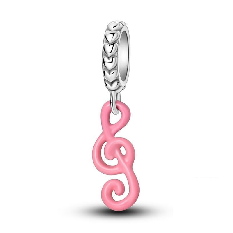 Pink Music Note Charm