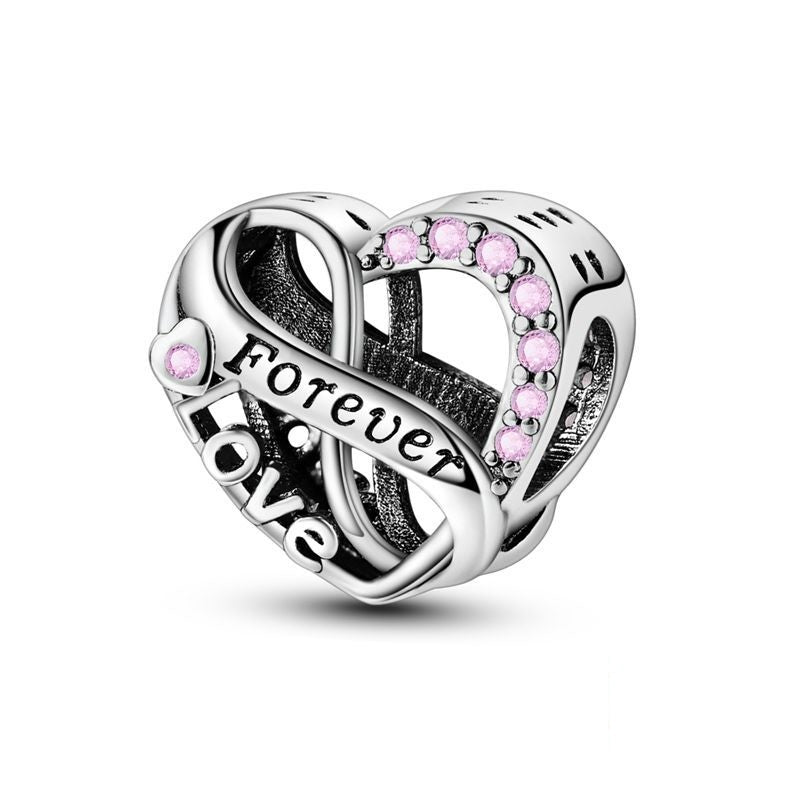 Forever and Love Heart Charm