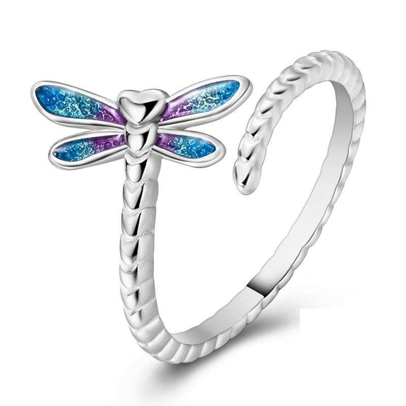 Dragonfly and Heart Ring