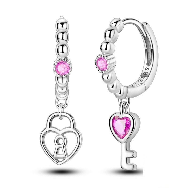 Secret Heart and Key Earrings