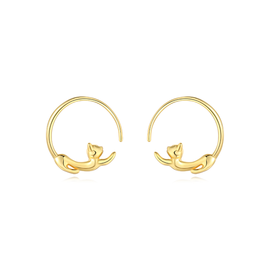 Golden Cat Earrings