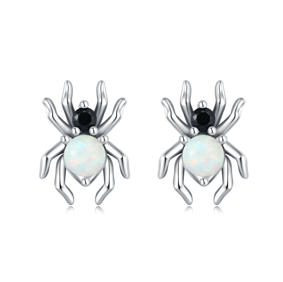 Opal Spider Earrings