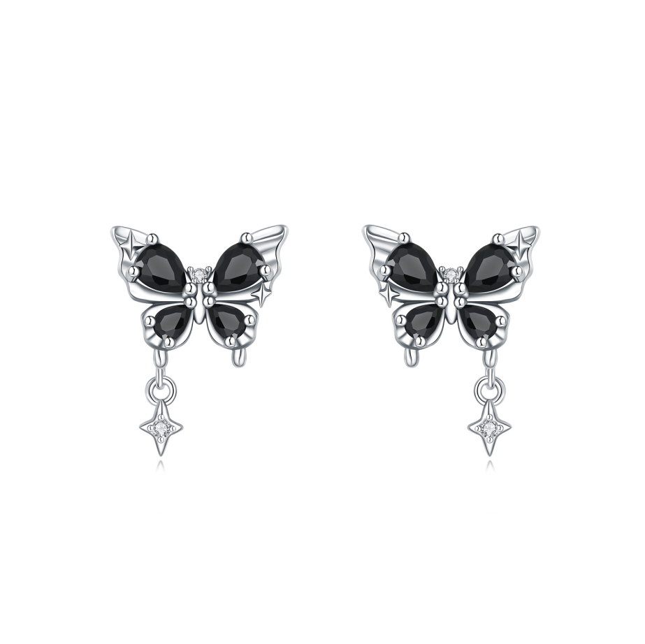 Black Butterfly Earrings