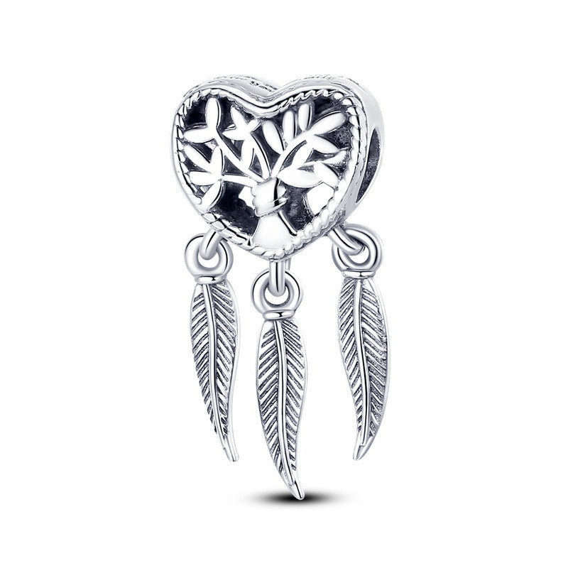 Feathered Heart Charm